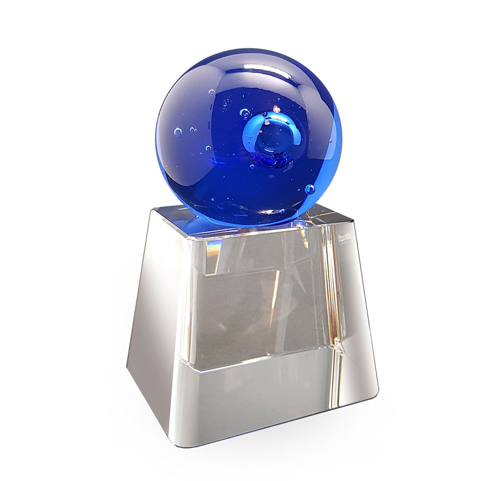 BlueBall on Flat Crystal Base