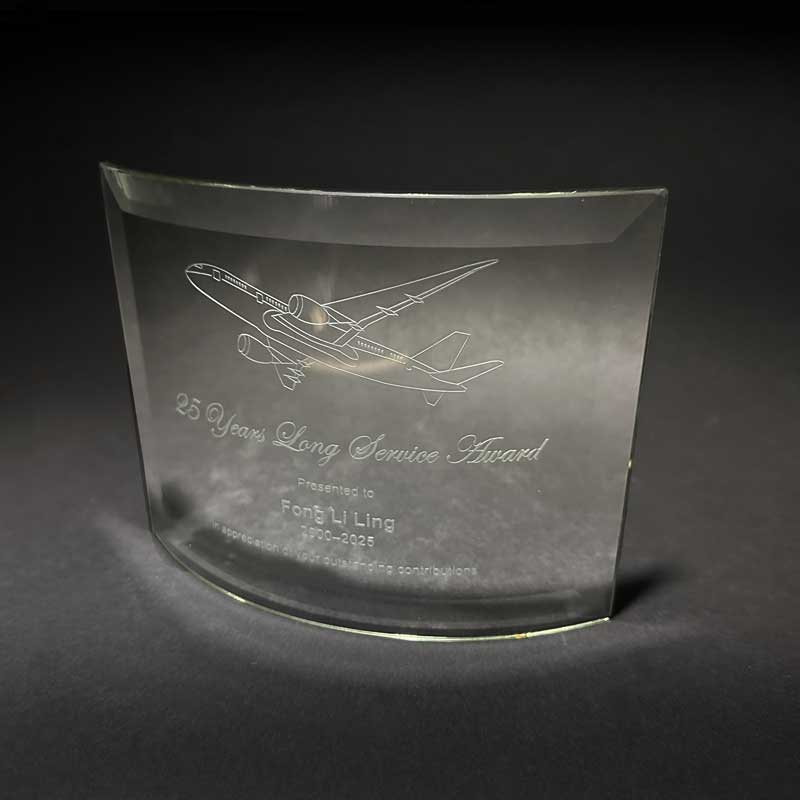 Curved Glass Plaque